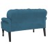 Banco con respaldo terciopelo azul 119,5x64,5x75