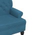 Banco con respaldo terciopelo azul 119,5x64,5x75