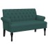 Banco con respaldo tela verde oscuro 120x62x75,5