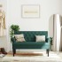 Banco con respaldo tela verde oscuro 120x62x75,5