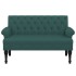 Banco con respaldo tela verde oscuro 120x62x75,5
