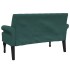Banco con respaldo tela verde oscuro 120x62x75,5