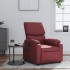 Sillón reclinable de cuero sintético rojo