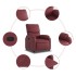 Sillón reclinable de cuero sintético rojo