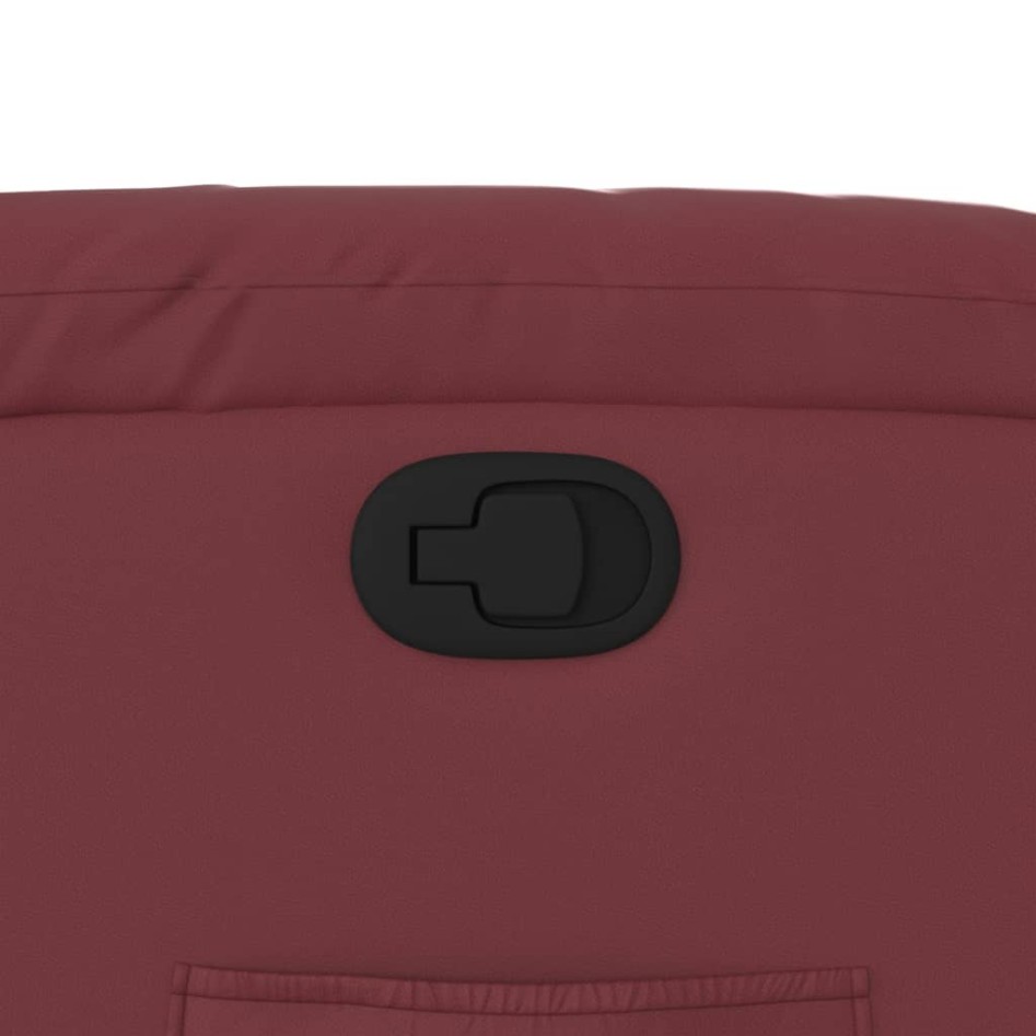 Sillón reclinable de cuero sintético rojo
