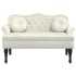 Banco con cojines terciopelo crema 120,5x65x75