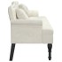 Banco con cojines terciopelo crema 120,5x65x75