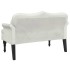 Banco con cojines terciopelo crema 120,5x65x75