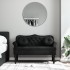 Banco con cojines terciopelo negro 120,5x65x75