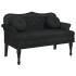Banco con cojines terciopelo negro 120,5x65x75