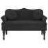 Banco con cojines terciopelo negro 120,5x65x75
