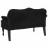 Banco con cojines terciopelo negro 120,5x65x75