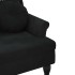 Banco con cojines terciopelo negro 120,5x65x75