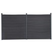 Juego de paneles de valla WPC gris 353x186 cm
