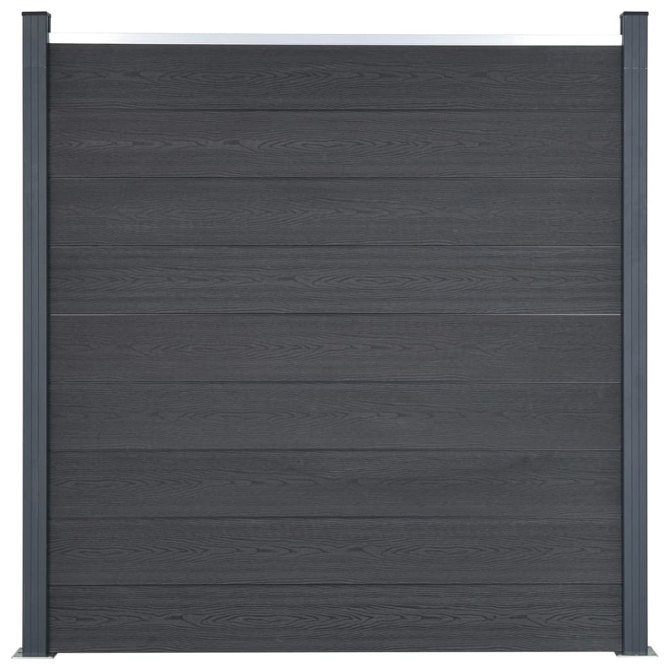 Juego de paneles de valla WPC gris 353x186
