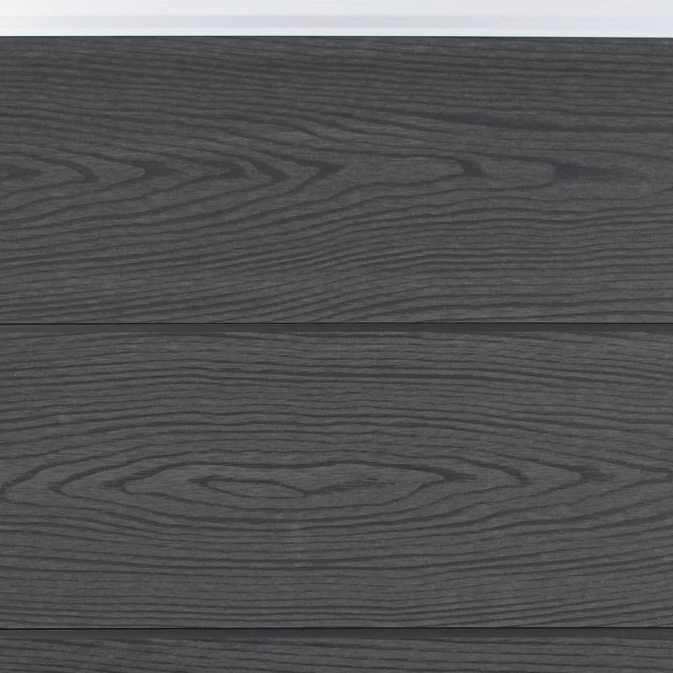 Juego de paneles de valla WPC gris 353x186