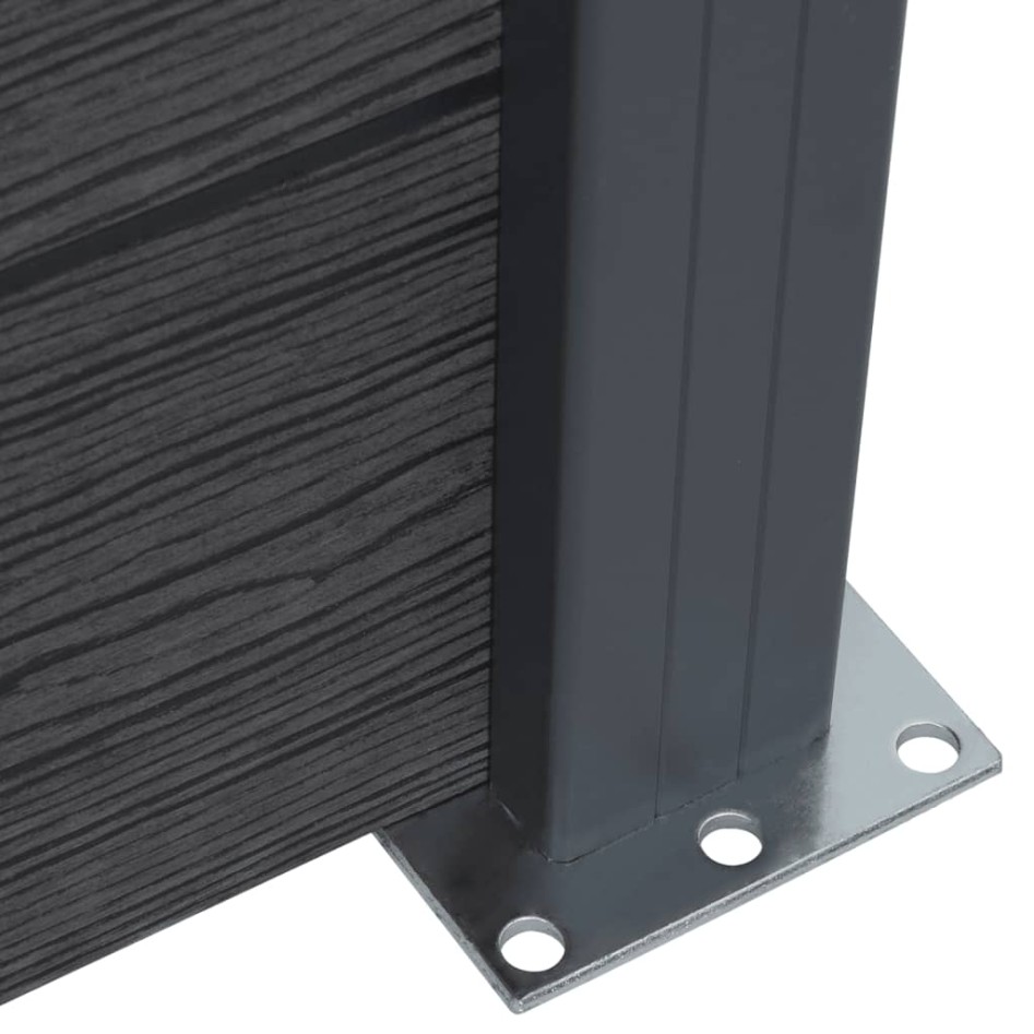 Juego de paneles de valla WPC gris 353x186