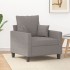 Sillón de tela gris taupé 60