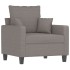 Sillón de tela gris taupé 60