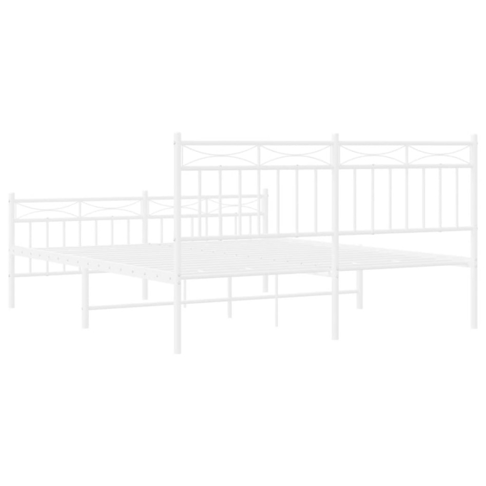 Estructura cama sin colchón con estribo metal blanco 160x200