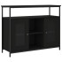 Aparador de madera de ingeniería negro 100x35x80