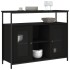 Aparador de madera de ingeniería negro 100x35x80