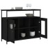 Aparador de madera de ingeniería negro 100x35x80