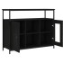 Aparador de madera de ingeniería negro 100x35x80