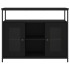 Aparador de madera de ingeniería negro 100x35x80