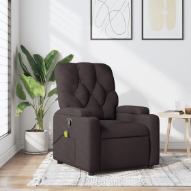 Sillón de masaje reclinable de tela marrón