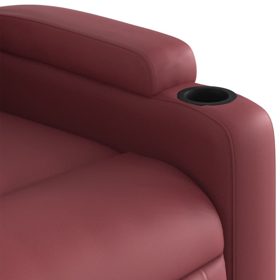 Sillón reclinable de cuero sintético rojo
