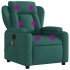 Sillón de masaje reclinable de tela verde