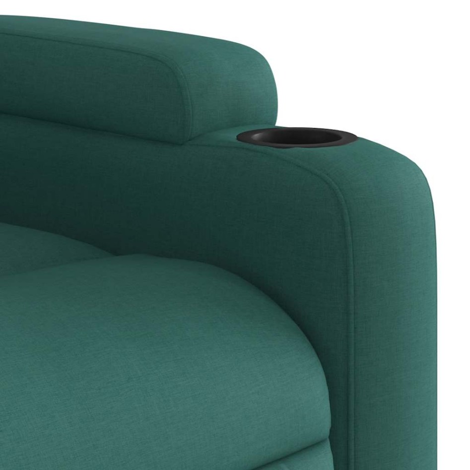 Sillón de masaje reclinable de tela verde