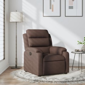 Sillón reclinable de tela marrón