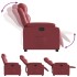 Sillón reclinable de cuero sintético rojo