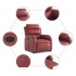 Sillón reclinable de cuero sintético rojo