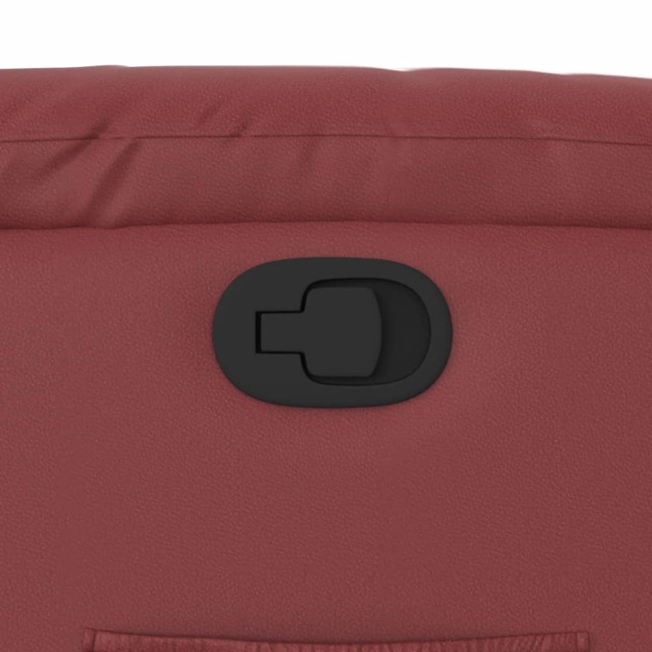 Sillón reclinable de cuero sintético rojo