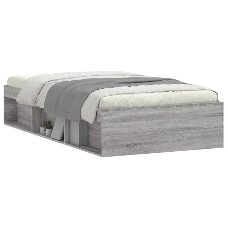 Estructura de cama gris Sonoma 100x200