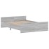 Estructura de cama con cabecero piecero gris Sonoma 140x190