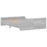 Estructura de cama con cabecero piecero gris Sonoma 140x190