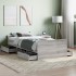 Estructura de cama con cabecero piecero gris Sonoma 100x200
