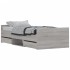 Estructura de cama con cabecero piecero gris Sonoma 100x200