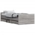 Estructura de cama con cabecero piecero gris Sonoma 100x200