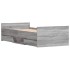 Estructura de cama con cabecero piecero gris Sonoma 100x200
