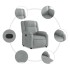 Sillón reclinable de tela gris
