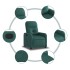 Sillón reclinable de tela verde