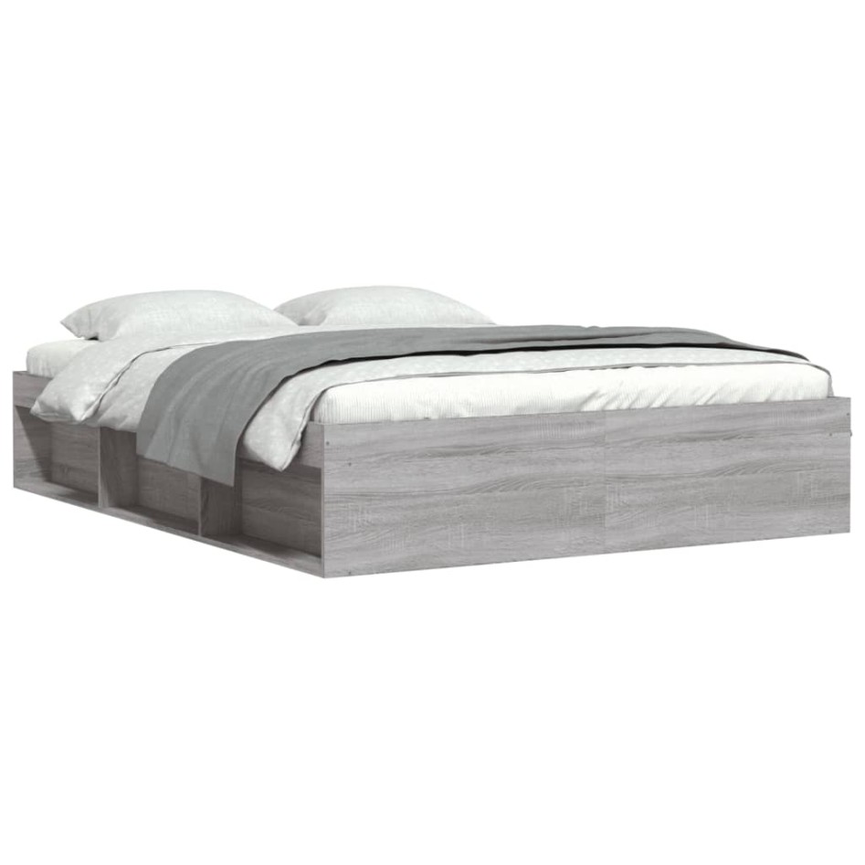 Estructura de cama gris Sonoma 140x190