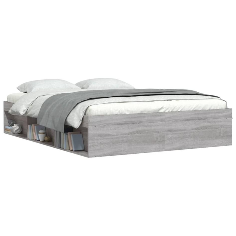 Estructura de cama gris Sonoma 140x190