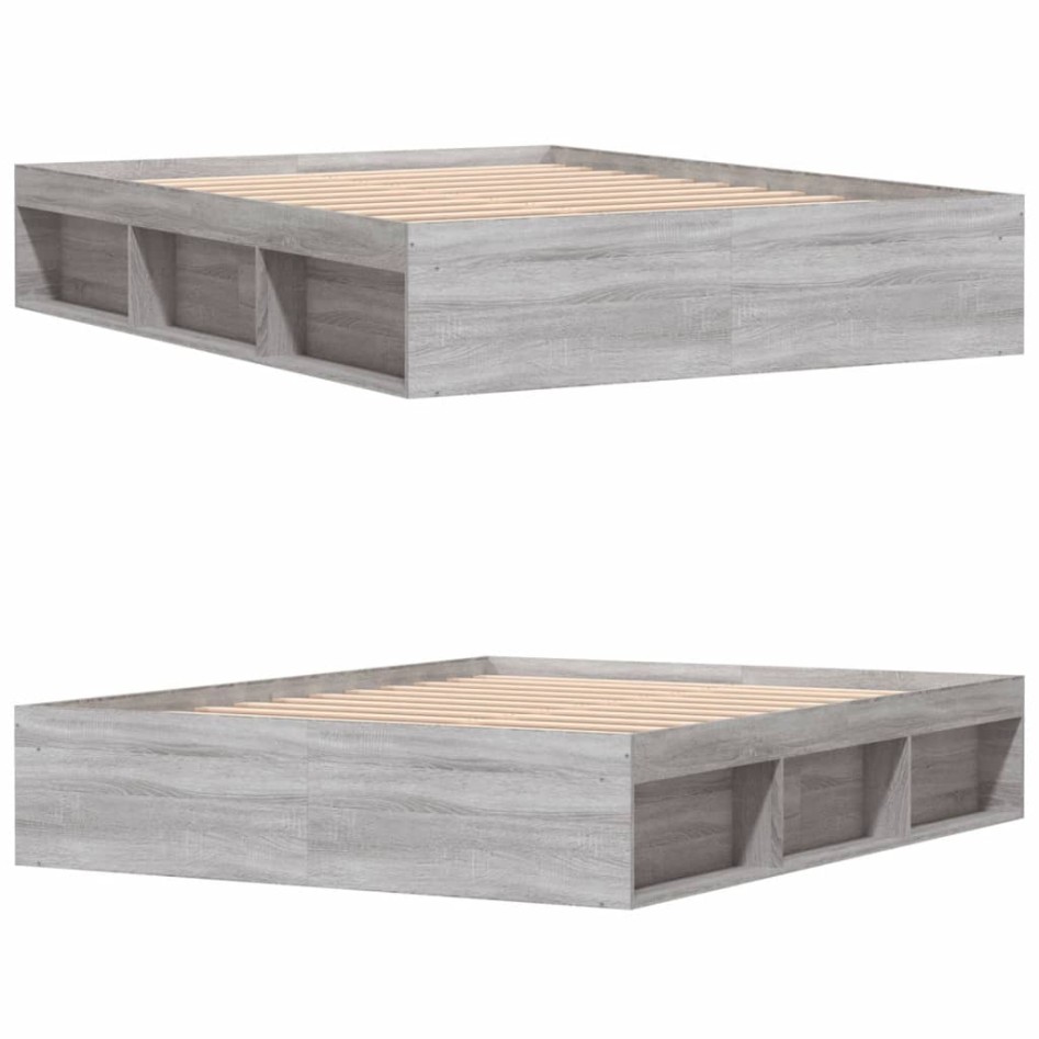 Estructura de cama gris Sonoma 140x190