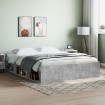 Estructura de cama gris hormigón 140x190 cm